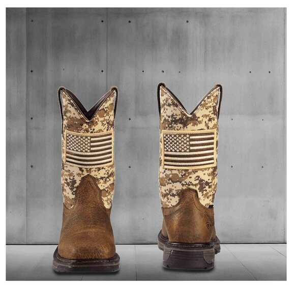 Mens Brown Steel Toe Work Boots